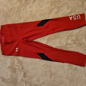 Under Armour  Red and Black USA Leggings Size S